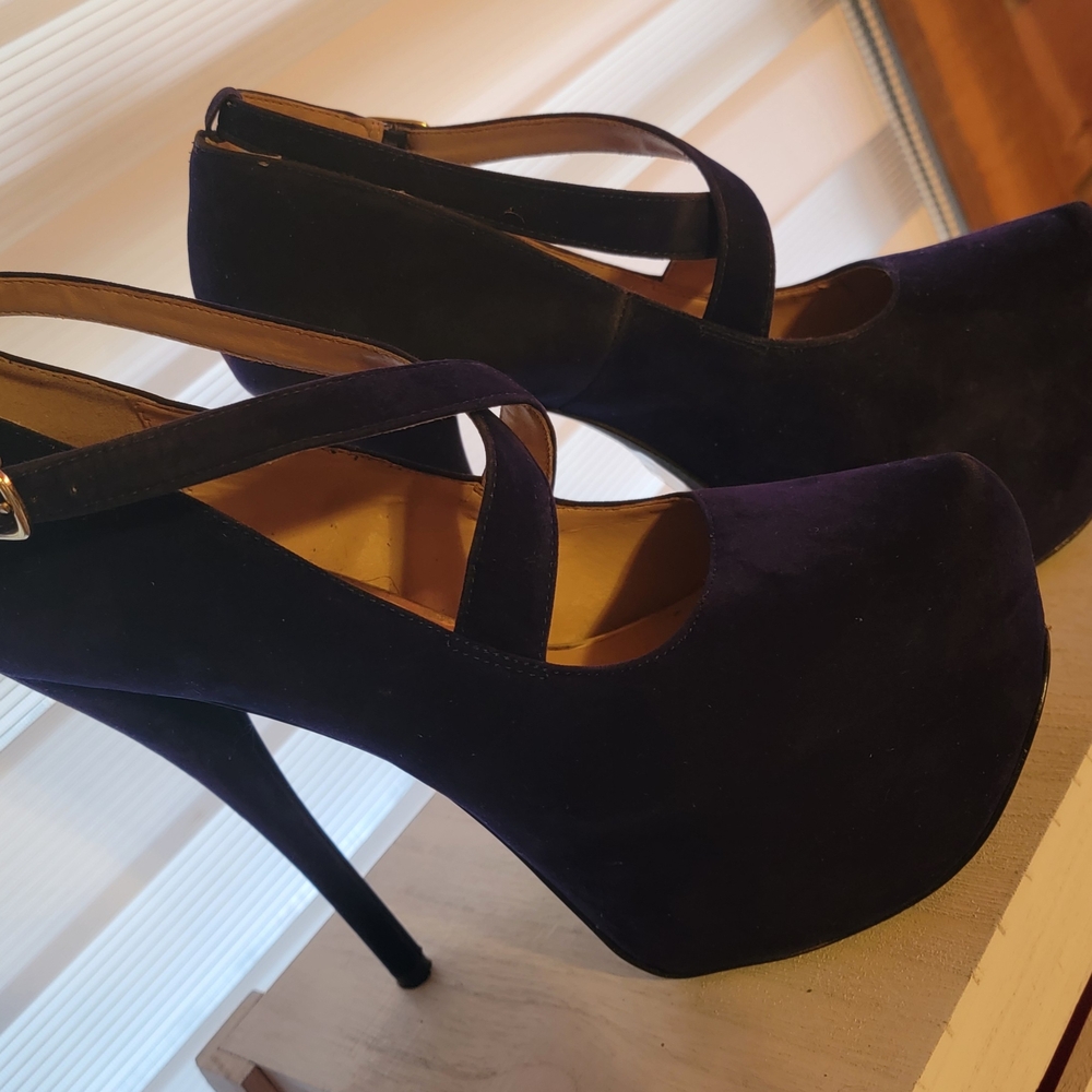 Elegant Purple Velvet Women's Heels